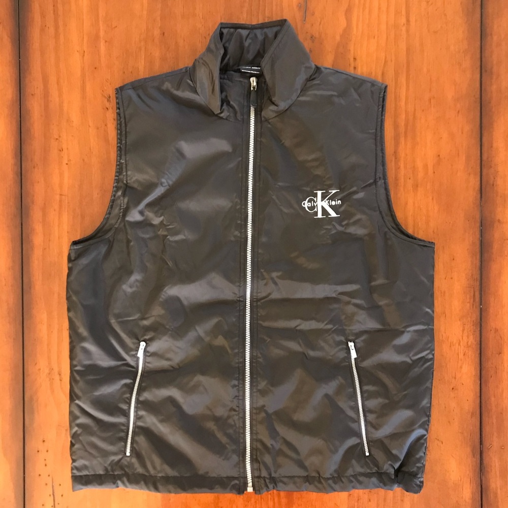 Calvin Klein Black Nylon Vest CK Embroidered Logo